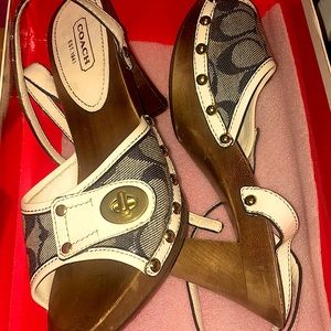 Coach Open Toe Heels